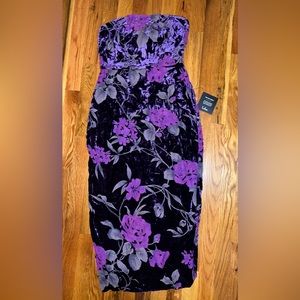 Lulus Strapless Crushed Velvet Dress
